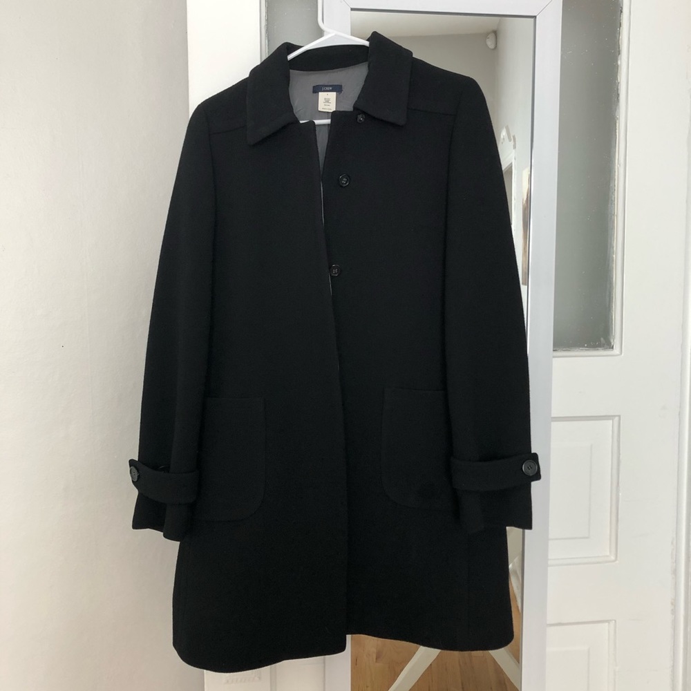 J.CREW Black Wool Blend Coat